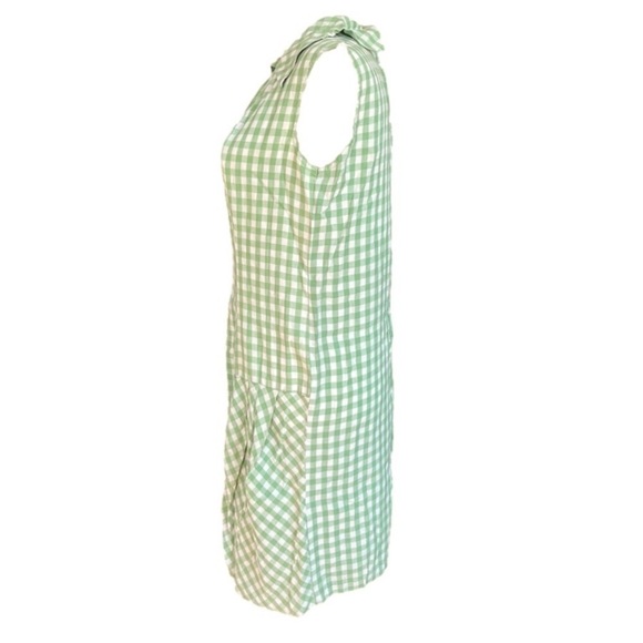 Vintage 60s Royal Miss Green Gingham Sundress Drop Waist Cottagecore Mod - Picture 3 of 8